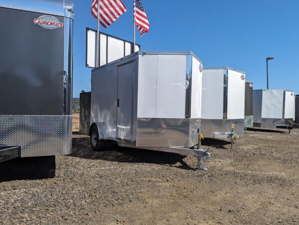 2023 Aluminum E-Series By Cargo Mate 6x10 Single Axle Enclosed Cargo Trailer Extra Height Barn Doors