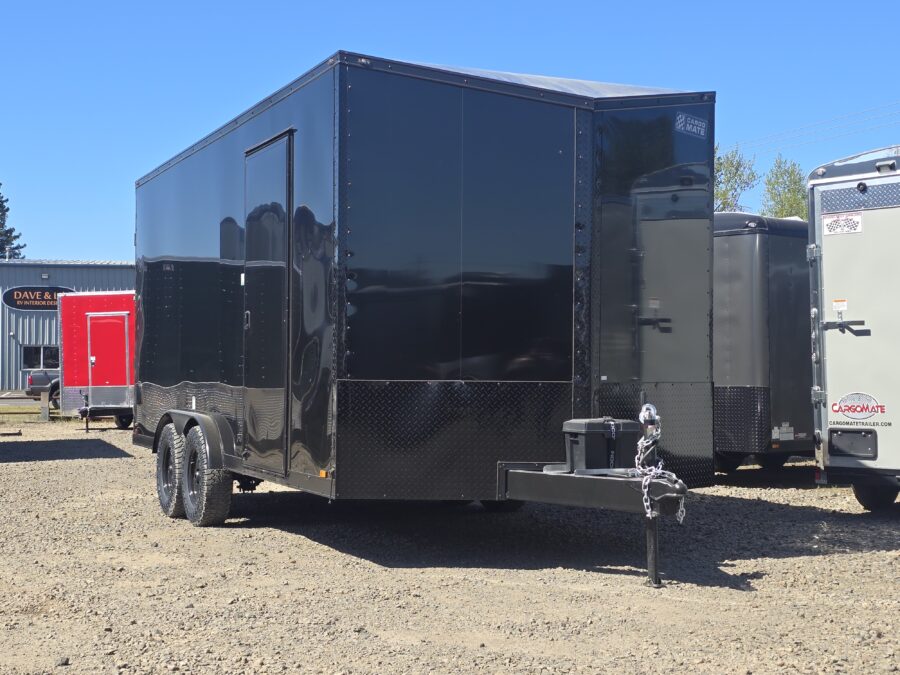 2025 E-Series by Cargo Mate (7.5) 8x18 7000GVW Enclosed Cargo Trailer 78" Reinforced Ramp Door 4" Axle Lift UTV Hauler APEX Tires Insulated Screwless Exterior Pure Black PolyCORE AP - Image 4
