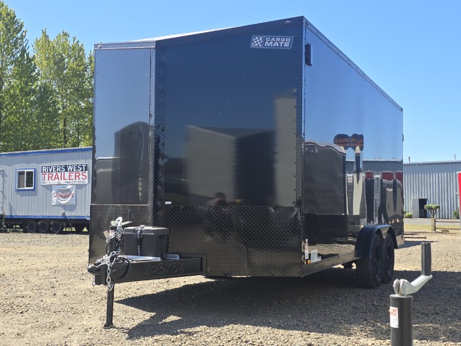 2025 E-Series by Cargo Mate (7.5) 8x18 7000GVW Enclosed Cargo Trailer 78" Reinforced Ramp Door 4" Axle Lift UTV Hauler APEX Tires Insulated Screwless Exterior Pure Black PolyCORE AP - Image 3