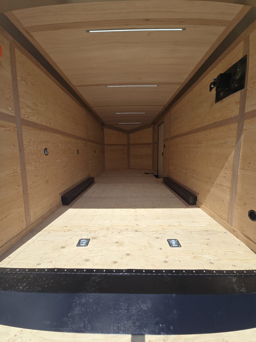 2025 E-Series by Cargo Mate (7.5) 8x18 7000GVW Enclosed Cargo Trailer 78" Reinforced Ramp Door 4" Axle Lift UTV Hauler APEX Tires Insulated Screwless Exterior Pure Black PolyCORE AP - Image 7