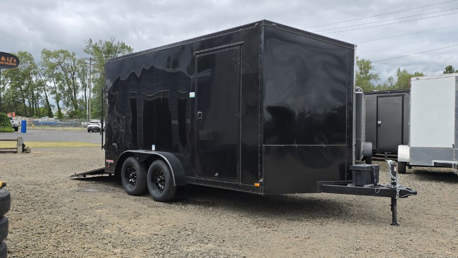 2025 Cargo Mate 7X14 Enclosed Cargo Trailer 54" Tongue Extra Height Screwless Exterior Insulated 1-piece roof