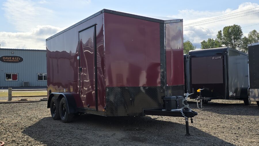 2025 Cargo Mate 7X14 Enclosed Cargo Trailer 54" Tongue Extra Height Screwless Exterior Insulated 1-piece roof