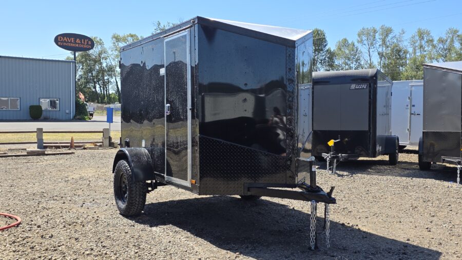 2026 Cargo Mate 5x8 E-Series Cargo Tailer 12" Extra Height Apex Tires Pure Black Straight Axle 4" Lift - Image 8