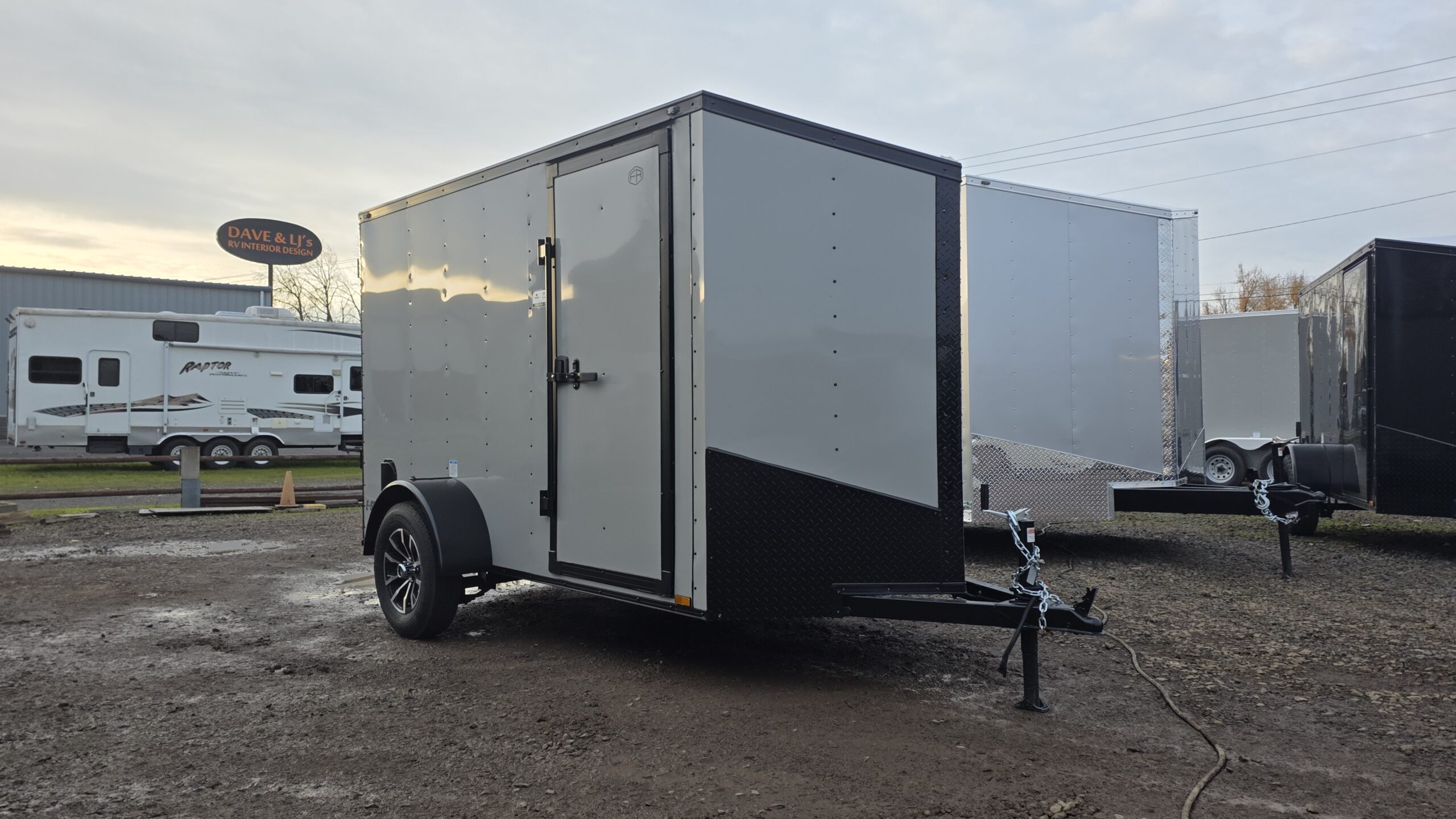 2026 Cargo Mate 5x10 Enclosed Cargo Tailer 12" Extra Height Aluminum Wheels Pure Black - Image 3