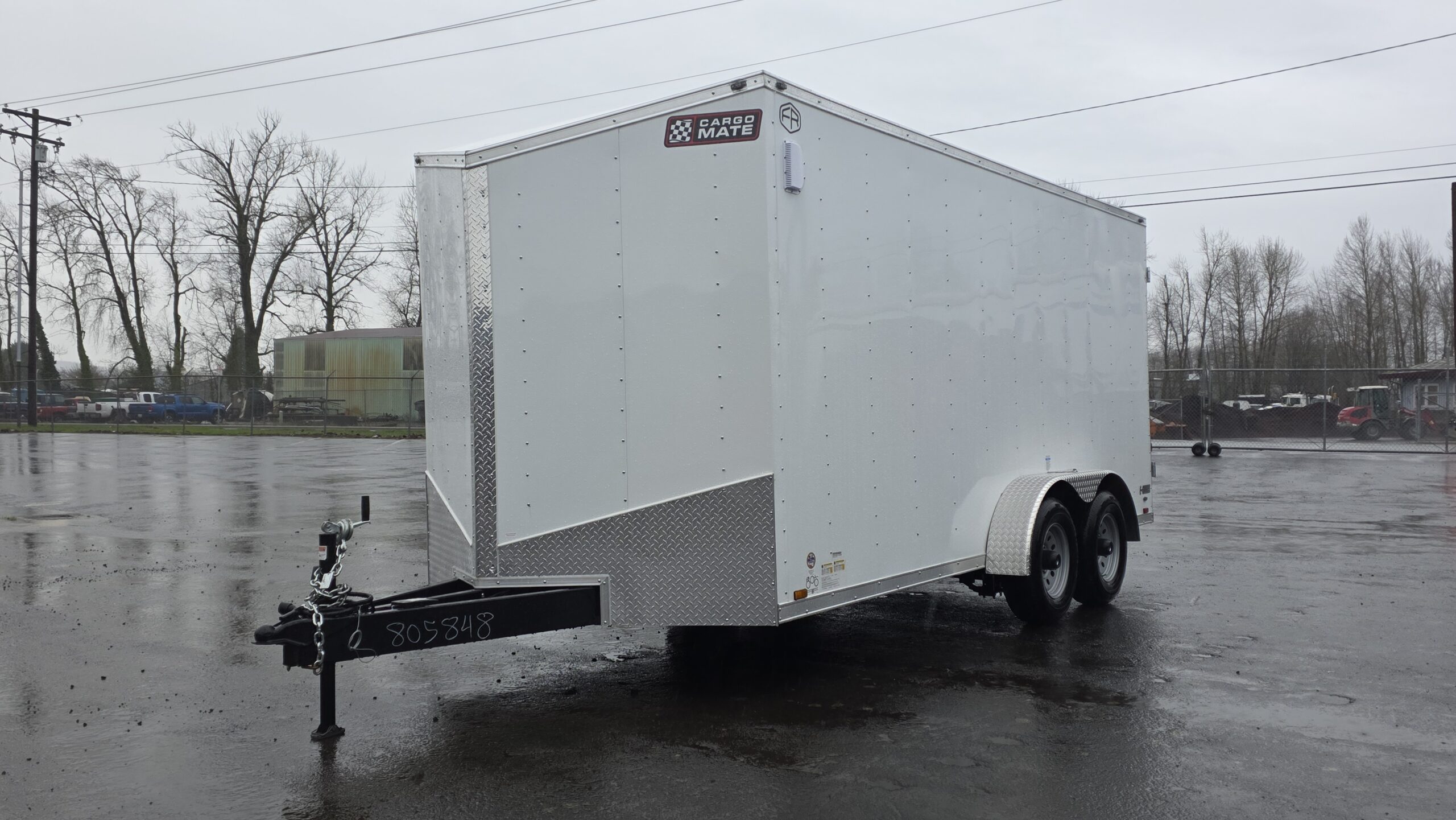 2026 Enclosed Cargo Trailer 7x16 Cargo Mate Heavy-Duty Trailer 9800GVW 10-Ply Hex-Flooring 1-Piece Roof Extended Tongue