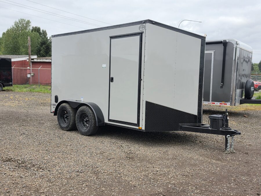 2026 Cargo Mate 7x12 Enclosed Cargo Trailer 54" Tongue Extra Height Screwless Exterior Insulated 1-piece roof Apex