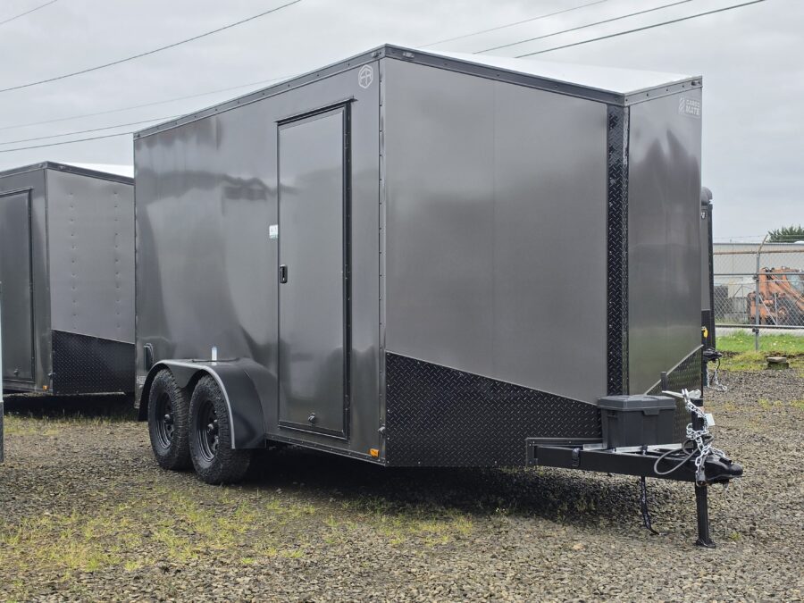 2026 Cargo Mate 7x14 Enclosed Cargo Trailer 54" Tongue Extra Height Screwless Exterior Insulated 1-piece roof Apex