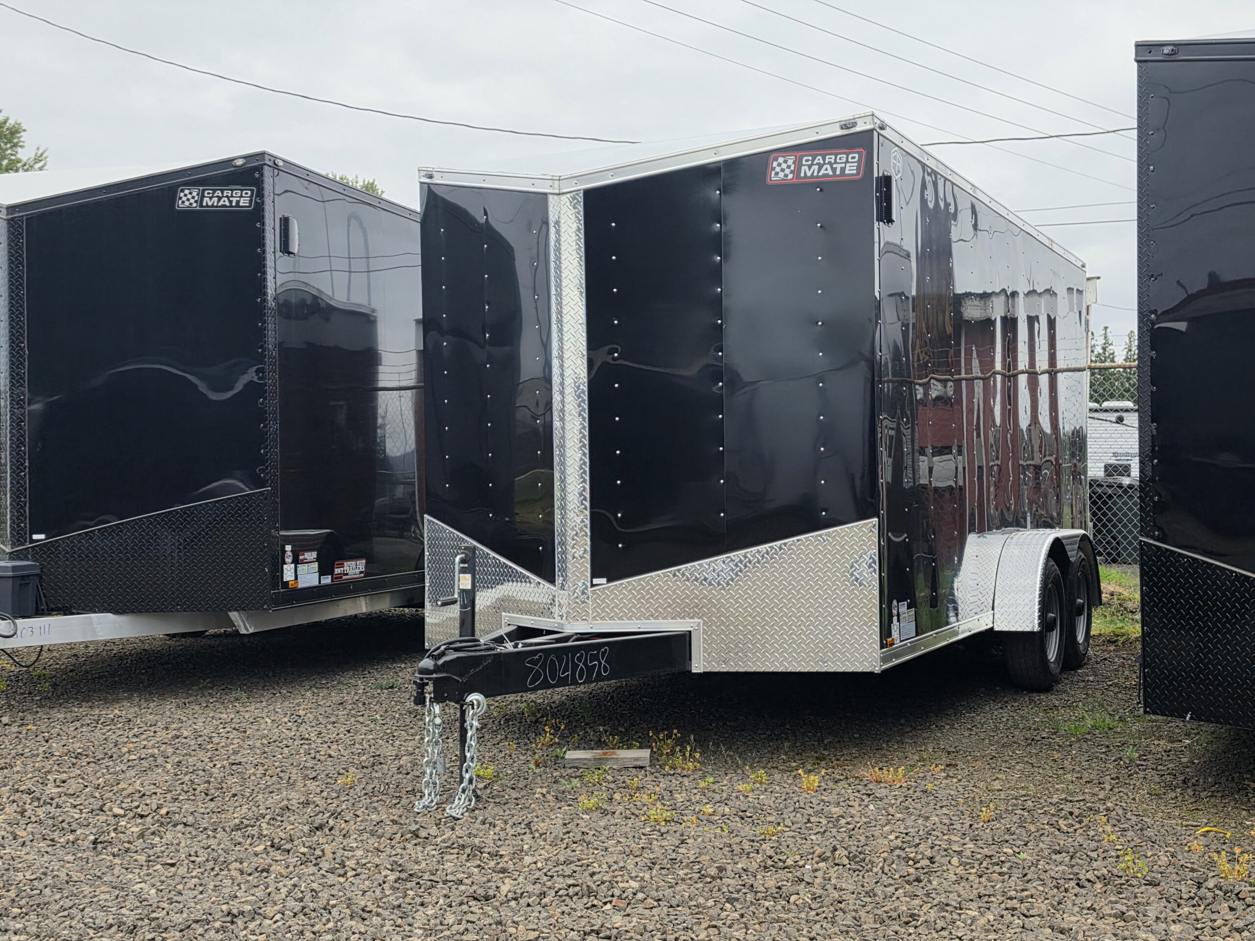 2026 Enclosed Cargo Trailer 7x16 Cargo Mate Heavy-Duty Trailer 9800GVW 1-Piece Roof 54" Tongue