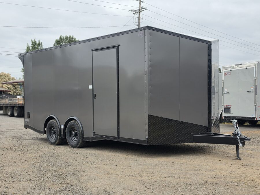 2026 E-Series by Cargo Mate 8.5x18 9800GVW Extra Height Enclosed Car Hauler Cargo Spread Axle PolyCore