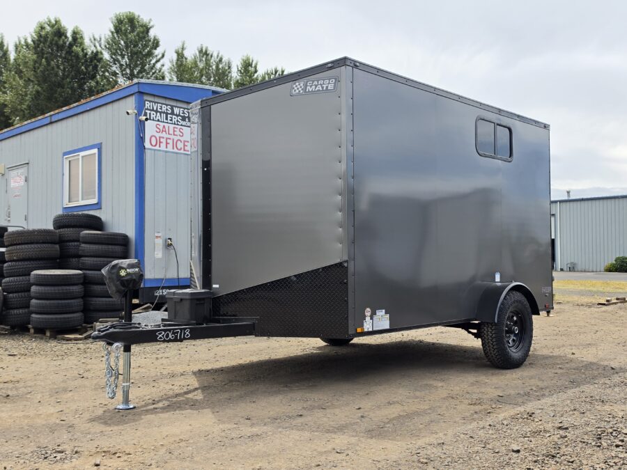 2027 Cargo Mate E-Series Enclosed Cargo Trailer 7x12 5200GVW Extra Height Ramp Door 4" lift Polycore Apex Tires Insulated
