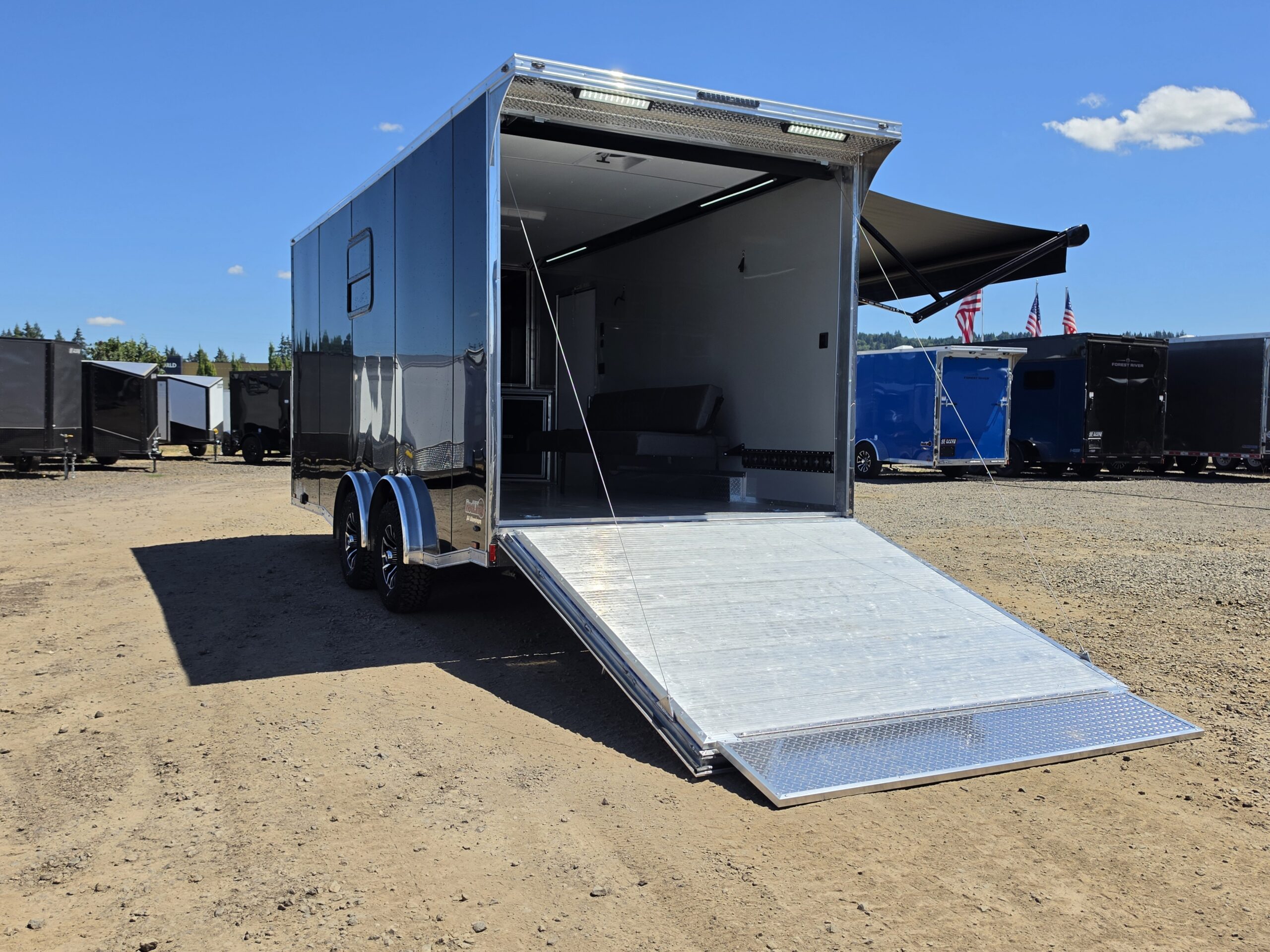 2027 Cargo Mate Custom Aluminum Redline 8x18 9800GVW UTV & Vehicle Hauler AC/Heat 110v - Image 12