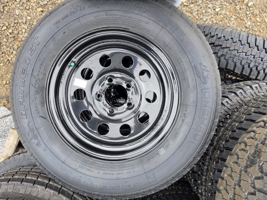 5-Lug Trailer Spare Tire & Wheel for 2990-3500lbs Axle (5 on 4.5) Tire Size ST 205/75R15 Radial Tire Nitrogen Filled