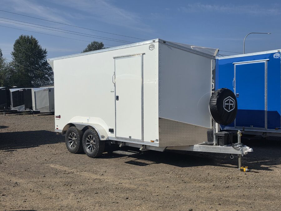 2027 Cargo Mate Aluminum Redline 7x14 Enclosed Cargo Trailer Insulated Torsion Axle Custom Flooring .080 PolyCore 110v Cabinet