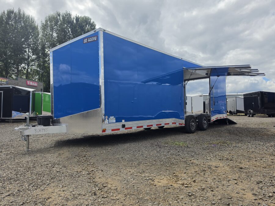 2027 All-Aluminum Redline 8.5x28 12000GVW Vehicle Hauler Insulated 110v Power Spread Axle Interior Package .080 PolyCore Super Escape Door