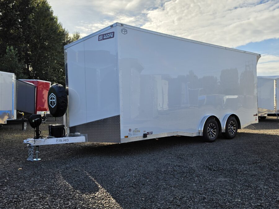 2027 Cargo Mate Custom Aluminum Redline 8x20 9800GVW UTV & Vehicle Hauler PolyCore 110v Cabinets
