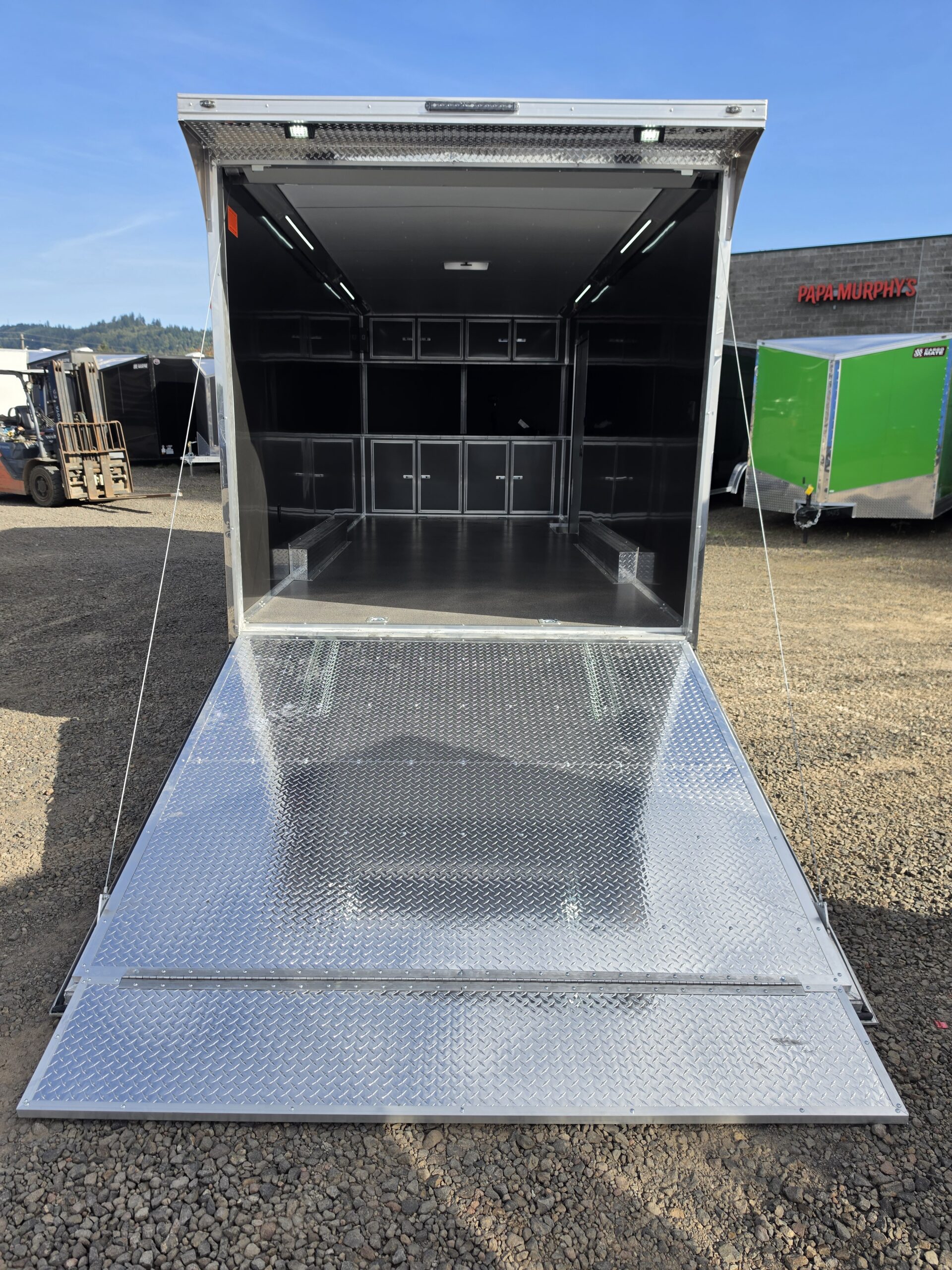 2027 Cargo Mate Custom Aluminum Redline 8x20 9800GVW UTV & Vehicle Hauler PolyCore 110v Cabinets - Image 6