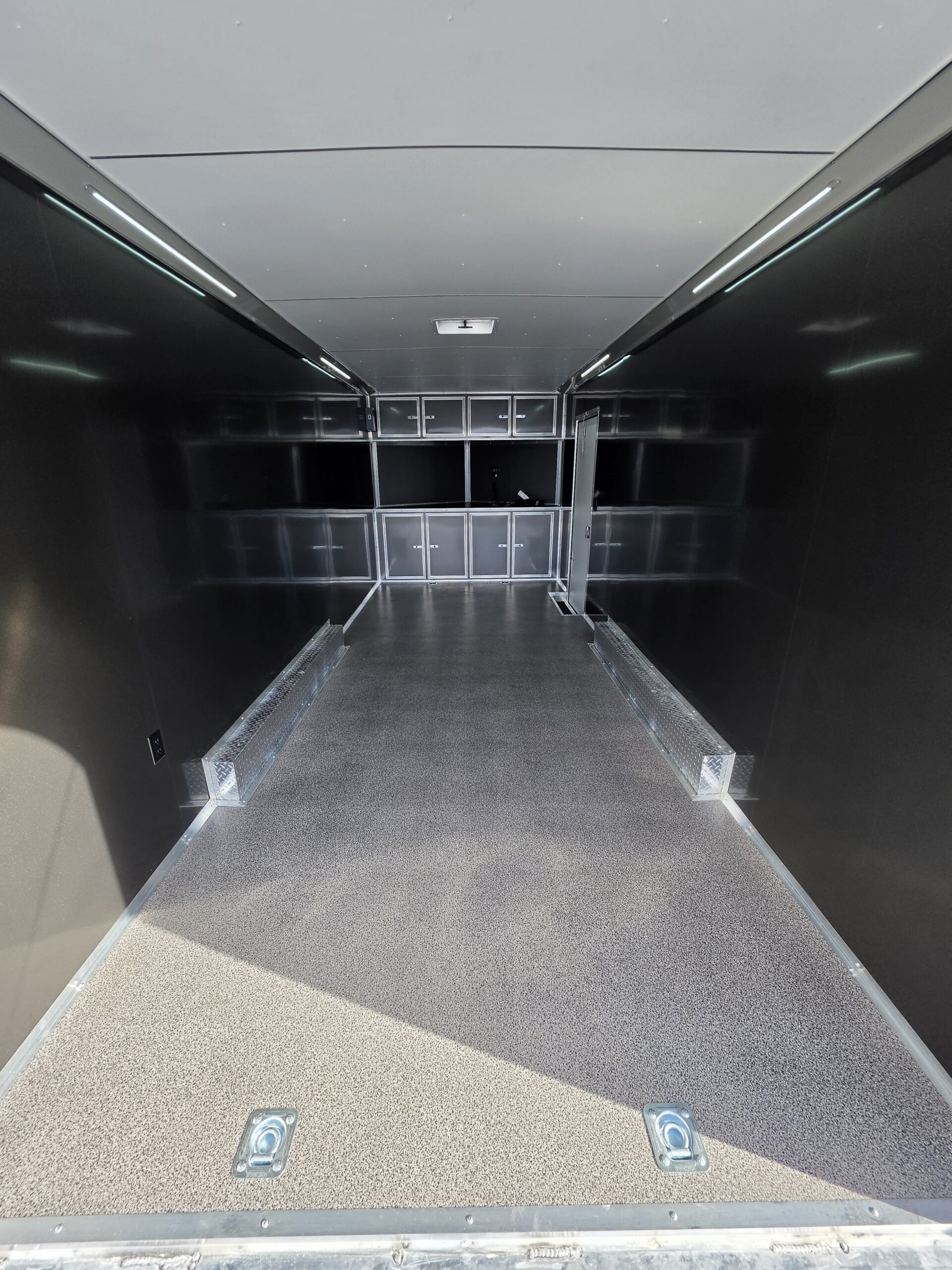 2027 Cargo Mate Custom Aluminum Redline 8x20 9800GVW UTV & Vehicle Hauler PolyCore 110v Cabinets - Image 3