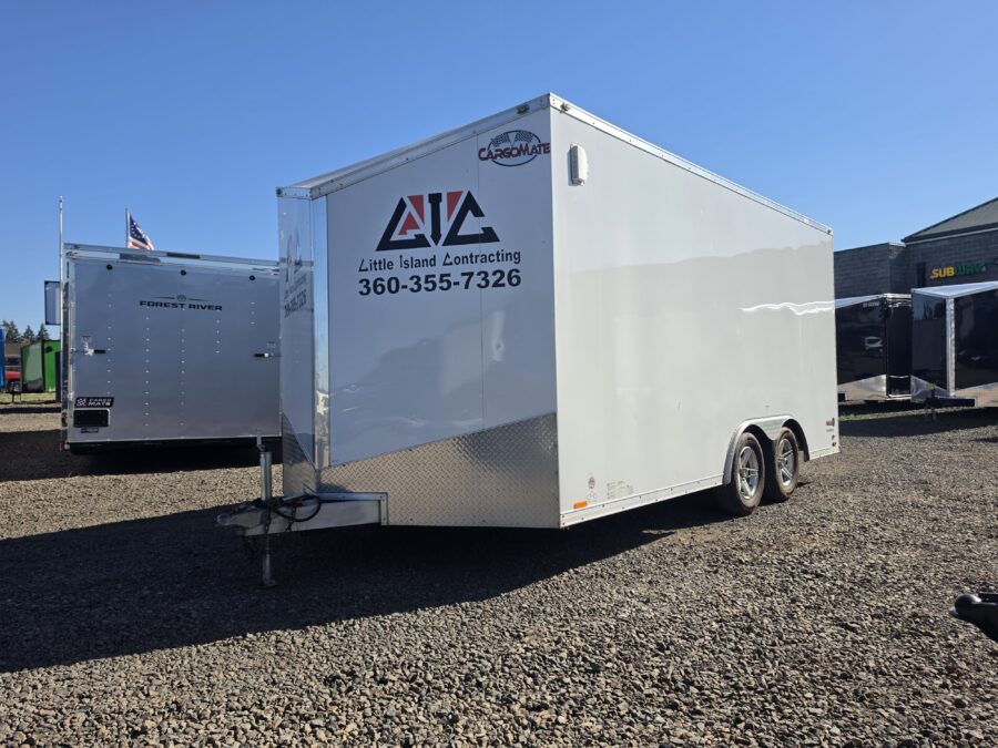 USED 2020 Cargo Mate Aluminum Redline 8.5x16 Enclosed Cargo Trailer Car UTV Hauler Insulated